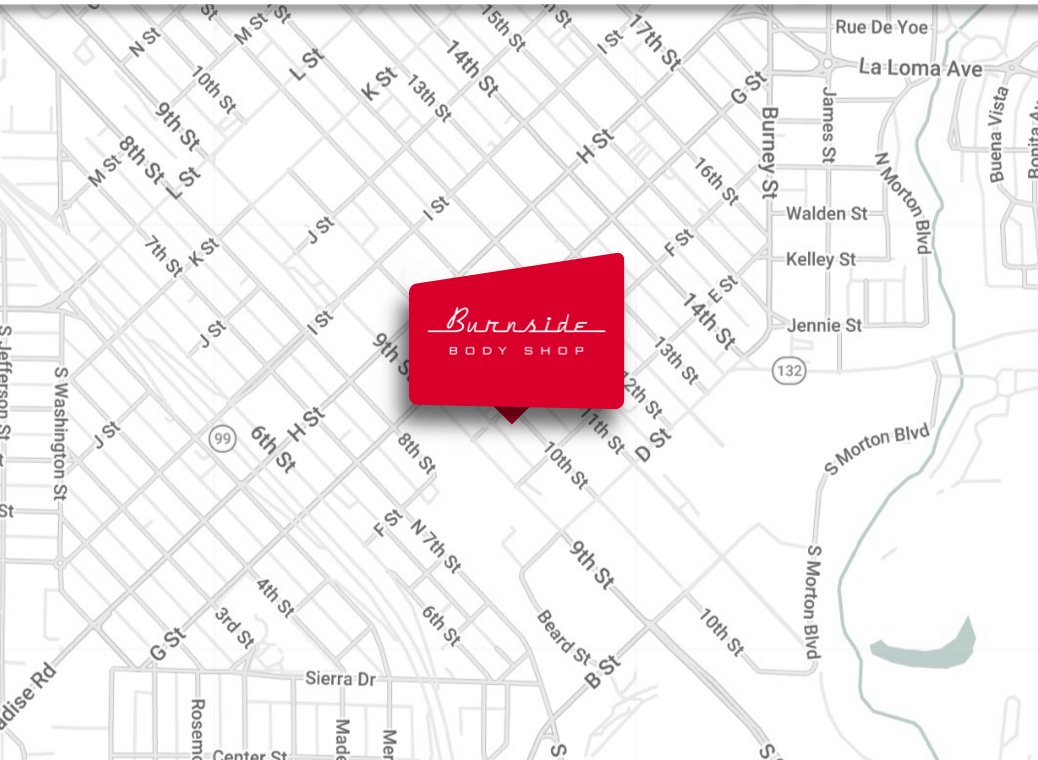 Map showing Burnside Body Shop